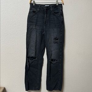 Premium Forever 21 Black High Rise Distressed Jeans
